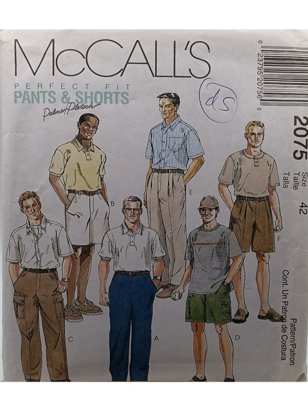 UNCUT McCalls Perfect Fit Mens Pants & Shorts Sewing Pattern 2075 Size 42 Vintag